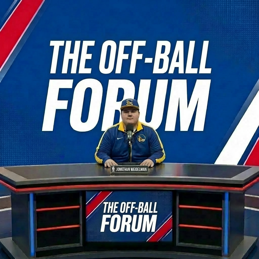 A meticulously detailed orange basketball with visible pebble-grain texture and embossed black seams rests at center court on a polished hardwood NBA-style floor. The court markings, including a crisp white center circle and three-point line, stretch into the distance. Overhead arena lighting casts bright, even illumination, creating sharp reflections on the gloss-finished wood and subtle highlights along the ball’s curves. The empty stands dissolve into a soft, photographic blur, emphasizing the court surface. Captured from a low, courtside angle with shallow depth of field, the scene feels analytical yet dramatic, evoking a professional, game-film atmosphere in clean, photographic realism.